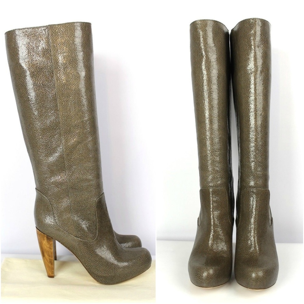Loeffler Randall Taupe Leather Boots 9B NEW $850